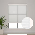 Changshade Cellular Shades Cordless Blinds for Indoor Windows, Honeycomb Blinds Pleated Window Shades Light Filtering for Bedroom, Bathroom, Kitchen, Shade Size 72 inch High 52 inch Wide, White