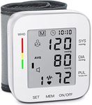 MMIZOO Wrist Blood Pressure Monitor Bp Monitor Large LCD Display Blood Pressure Machine Adjustable Wrist Cuff 5.31-7.68inch Automatic 99x2 Sets Memory with Carrying Case for Home Use (W1681)