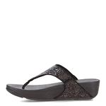 Fitflop Women's Lulu Glitter Toe-thongs Open Toe Sandals, Black Glitter, 5 UK