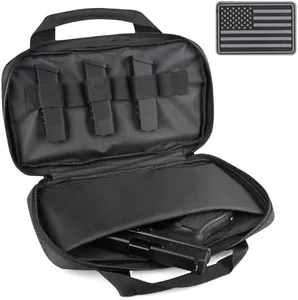 LIVANS Tactical Pistol Gun Case, Padded Handgun Case Range Bag Double Pistol Wallet Handgun Pistol Soft Case Rectangle Handgun Pouch
