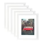 Scholartree White 11x14 Picture Frames Set of 5, Display 11x14 without Mat or 8x10 with Mat，Wall Gallery Photo Frames