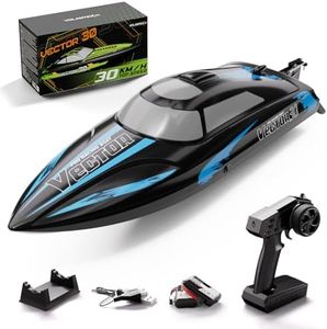 VOLANTEXRC Remote Control Boat High Speed Vector30 for Pool and Lake, 20+ MPH RC Boat with 2 Batteries and Reverse Action, RC Boat for Adults & Beginners (795-3 Black)