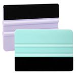 WRAPXPERT Squeegee for Vinyl- Felt Vinyl Squeegee 2 Pcs,Purple and Teal Squeegee Scraper Tool Kit for Crafts Car Wrap Window Tint Wallpaper Glass Film Application