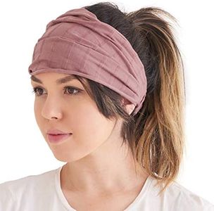 CHARM Diadema De Algodón Suave Unisex - Bandas Para Quimioterapia, Boho Headband Ancha Japonesa Rosa