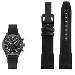 NEYENS Nylon Leather Watchband 20mm 21mm 22mm Fit for IWC Le Petit Prince Big Pilot TOP GUN IW3777 Black Sport Canvas Watch Strap (Color : Black black, Size : 20mm)