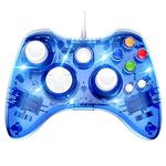 PAWHITS Wired 360 Controller Dual Vibrator Wired Gamepad Gaming Joypad, Blue