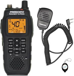 President Electronics Randy II FCC - First FCC Approved AM/FM Handheld CB Radio, Weather Radio, Portable CB Radio, Bundle with Speaker Microphone and Keychain