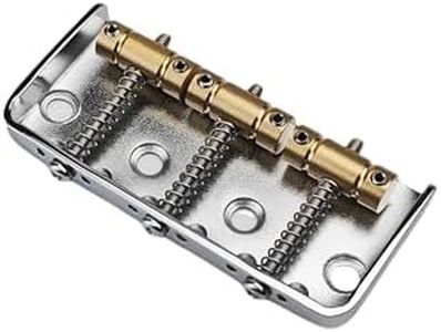 Guyker Fixed Short Bridge Assembly with Brass Compensated 3-Saddle and Steel Base Plate Compatible with Vintage Tele TL Telecaster Start ST Electric Guitar