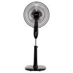 Amazon Basics Height & Tilt Angle Adjustable Oscillating Digital Dual 3-Blade 3-Speed Standing Pedestal Fan with Remote Control, Black