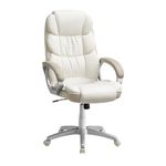 SONGMICS, Gaming, Desk, Executive Office Chair, Ergonomic Design, Swivel Castors, Adjustable Height, Armrests, Cream White OBG024W11, 27.6" D x 27.6" W x (45.7"-49.6" H)