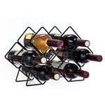 Home Zone Living VK40293U Wine Rack for Countertop, Up to 6-Bottles, Hexagon Design, Black