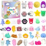 40 PCS Mochi Squeeze Toys, Kawaii Animals Stocking Stuffers Toys Gifts Loot Bag Fillers for Kids Teens Adults Boys Girls Christmas Party Favors (Animal-40PCS)