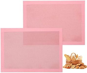 Perforated Baking Mats, 2 PCS Pink Eclair Silicone Mat for Half Sheet, Non-Stick Reusable Oven Liners for Making Bread/Pizza/Pastry/Cookie 11 5/8" x 16 1/2", Sakura Pink