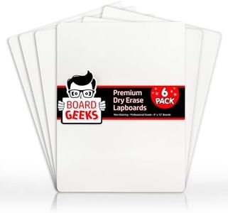 Board Geeks 6 Premium Small Dry Erase Board 9"x12"- Portable Dry Erase Lap Board, Handheld Whiteboard- White Boards for Students - Small Whiteboard | Double Sided Erasable White Boards Dry Erase- 6 Pk
