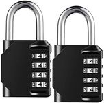 Combination Lock Resettable 4 Digit Padlock with Combination, AIHYTU Waterproof and Heavy Duty Combination Padlock Outdoor for School Gym Locker, Fence Gate, Toolbox, Employee Hasp Locker – 2 Pack