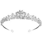 EXCEART Flower Rhinestone Crown Queen Crown Tiara Rhinestone Tiara Headpieces Luxury Rhinestone Crown Wedding Crowns Tiaras for Bride Wedding Drama Cosplay Prom