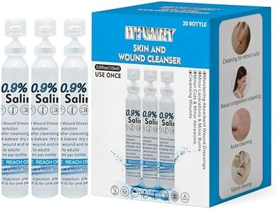 HTLARY Sterile Saline Solution, 20-Pack Skin and Wound Cleanser, 0.9% Sodium Chloride Wound Wash & Nasal Rinse