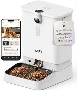 Automatic Cat Feeder with Camera, 6L Dual Hopper Cat Food Dispenser, Smart Automatic Dog Feeder, 5G 2.4G WiFi App Control, 1080P Dual HD Video, Night Vision, 2-Way Audio, Multi Cat Feeder