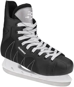 5th Element Stealth Ice Hockey Skates - Perfect for Recreational Ice Skating and Hockey - True-to-Size Fit and Moisture Resistant Liner Ice Skates for Men (Black/White, 12.0)