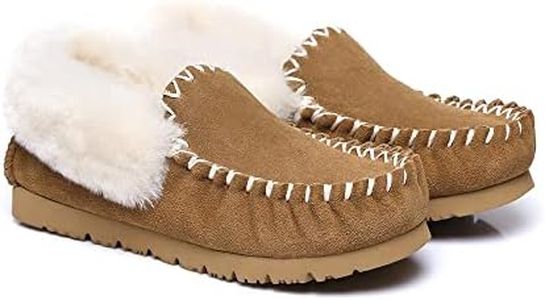 UGG Slippers Women Australian Premium Soft Sheepskin Wool Winter Home Cozy Slipper Popo Moccasin Shoes Chestnut AU Ladies 7 / AU Men 5 / EU 38