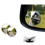 EmGi Blind Spot Mirror, 2" Round HD Glass Frameless Convex Rear View Mirror, with wide Adjustable Stick, Pack of 2