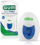 GUM EEZ-Thru Dental String Floss, Unflavored, Shred Resistant, Non-Stick Surface, 40m, White, 1 Count (Pack of 1), 2000C