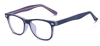 Outray Kid's Blue Light Filter Computer Glasses for Blocking UV Blue Ray Minimize Headache [Anti Digital Eye Fatigue] Transparent Lens Purple Frame