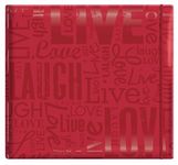 MCS 848115 848115 MBI by Embossed "Live, Laugh, Love" Gloss Expressions Top Load Scrapbook with 12-Inch by 12-Inch Pages, Red, Overall Measurements 12.5 X 13.2