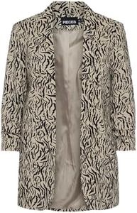 PIECES Pcbosella 3/4 Printed Blazer Noos, White Pepper/AOP:Graphic, XL Mujeres
