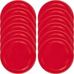 Southern Homewares Set of 12 Red Mason Jar Lids Small Mouth Size Leak Proof Silicone Seal Festive Colored Lids Kids Fun Lids, SH-10235-S12