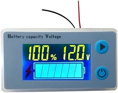 12V Battery Monitor – Digital Battery Capacity Tester (12-72V Adjustable) – Wide Compatibility with Voltage, Percentage & Temperature Display – for Golf Carts, Cars, Boats, Marine, RV, Solar Systems