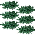 Artificial Christmas Swag 28 Inch Faux Pine Swag Greenery Pine Swags for Christmas Lush Christmas Window Swags for Mailbox Outdoor Holiday Wreath Home Door Xmas Fireplace Decorating (6 Pcs)