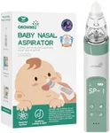 GROWNSY Nasal Aspirator for Baby, Electric Nose Aspirator for Toddler, Baby Nose Sucker, Automatic Nose Cleaner with 3 Silicone Tips, Adjustable Suctions, Music and Light Soothing Function (Green)