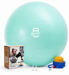 B fit Polyvinyl Chloride (PVC) Anti Burst Heavy Commercial Exercise & Fitness Gym/Exercise Ball (Teal, 95 Cm)