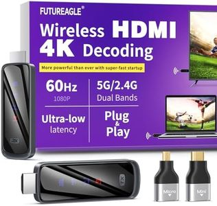 Futureagle Wireless HDMI Transmitter and Receiver 328FT/100M,4K Decode Plug & Play Portable 5G+2.4G Wireless Display Adapter Extender Kit for Video and Audio to Monitor from PC/Projector