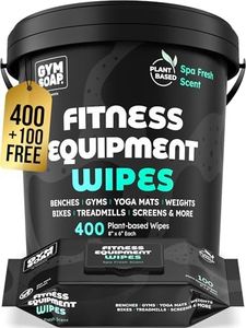 Gym Equipment Wipes - 500 Fitness Wipes to Clean Exercise Equipment, Treadmill, Peloton Bikes, Yoga Mat Cleaner - Gym Supplies, Yoga Supplier, Cleaning Wipes for Home & Gym - Spa Fresh Scent