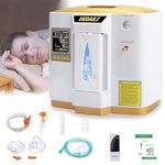 DEDAKJ Oxygen Machine 1-7L / min, 30%-90%, with Remote Control, Atomise, Accumulated Time Adjustment for Home and Travel（1LW)