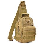 G4Free Lightweight Tactical Assault Small One Strap Sling MOLLE Backpack (C-Coyote Tan)