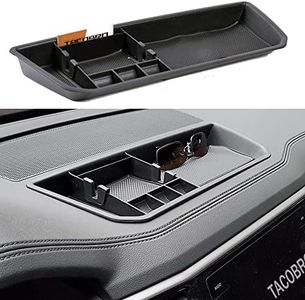 TACOBRO Interior Dashboard Storage Organizer Holder Tray Compatible with Atlas Cross Sport Accessories 2018 2019 2020 2021 2022 2023 Dash Mounted Holders Box ABS Black