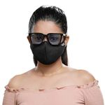 Posi+ve Positive Certified & Compliant by CE, ISO, GMP, FDA & WHO Reusable Fabric unisex-adult N99 Face Mask. 99% FOG FREE, 99.80% BFE, Small, Pack of 4 (Black)