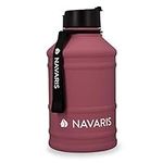 Navaris Stainless Steel Water Bottle - 2.2 Litre Large Metal Sports, Camping, Gym Canteen for Drinking Water, Liquid, Drinks