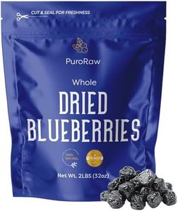 Dried Blueberries No Sugar Added, 2 lbs. Blue Berries Fruit, Dehydrated Blueberries Fresh Dried Blueberries Bulk, Blueberry Raisins. All Natural, Non-GMO, Batch Tested, 2 pounds, By PuroRaw.