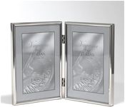 Lawrence Frames Hinged Double Simply Metal Picture Frame, 4 by 6-Inch, Silver