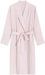 Latuza Women's Seersucker Robe Cotton Bathrobe with Pockets, Pink Stripe, XX-Large Plus