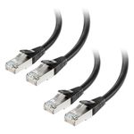 Cable Matters 2-Pack, 40Gbps Shielded Short Cat 8 Ethernet Cable 5ft/1.5m in Black (2000 Mhz Category 8 Ethernet Cable, Cat8 Internet Cable, Gaming Ethernet Cable, LAN Cable Cat 8) - 5 Feet/1.5 m