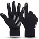 MixMart Winter Gloves, MIXMART Touch Screen Gloves for Men & Women Running Gloves Warm Gloves for Cold Weather Driving Riding Cycling, Black