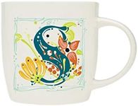 Block Letter S Coffee Tea Mug Garden Print by Godinger - 14 oz