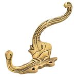 Indian-Shelf 2 Piece Elephant Head Trunk Kids Animals Vintage Wall Hooks for Hanging Coats Gold Decorative Hooks for Bathroom Brass Key Holder for Wall Coat Rack Wall Mount Backpack Home Essentials