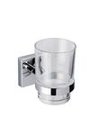 Croydex QM441841 Flexi-Fix Chester Tumbler & Holder, 96 x 68 x 106mm, Chrome/Clear