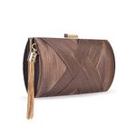 zebrum Womens Evening Clutch Bag Designer Evening Handbag,Lady Party Clutch Purse, Great Gift Choice (Elegant Tassel-Brown)